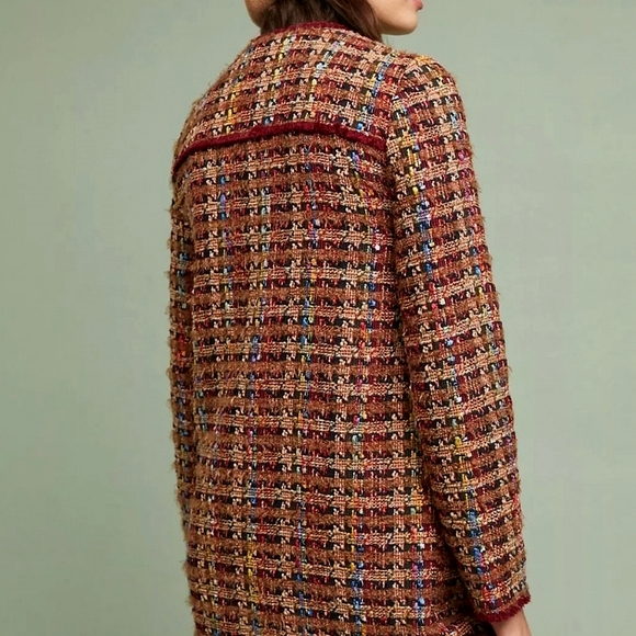 🌈NEW🌈 Anthropologie Tweed Rainbow Blazer Jacket Coat, Small - Picture 9 of 10